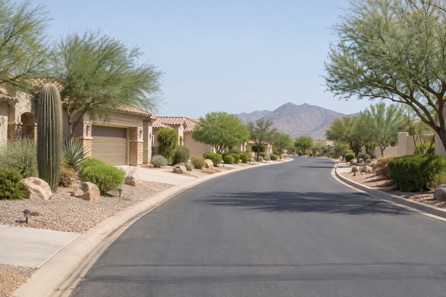 A Scottsdale Arizona residential street, illustrative
