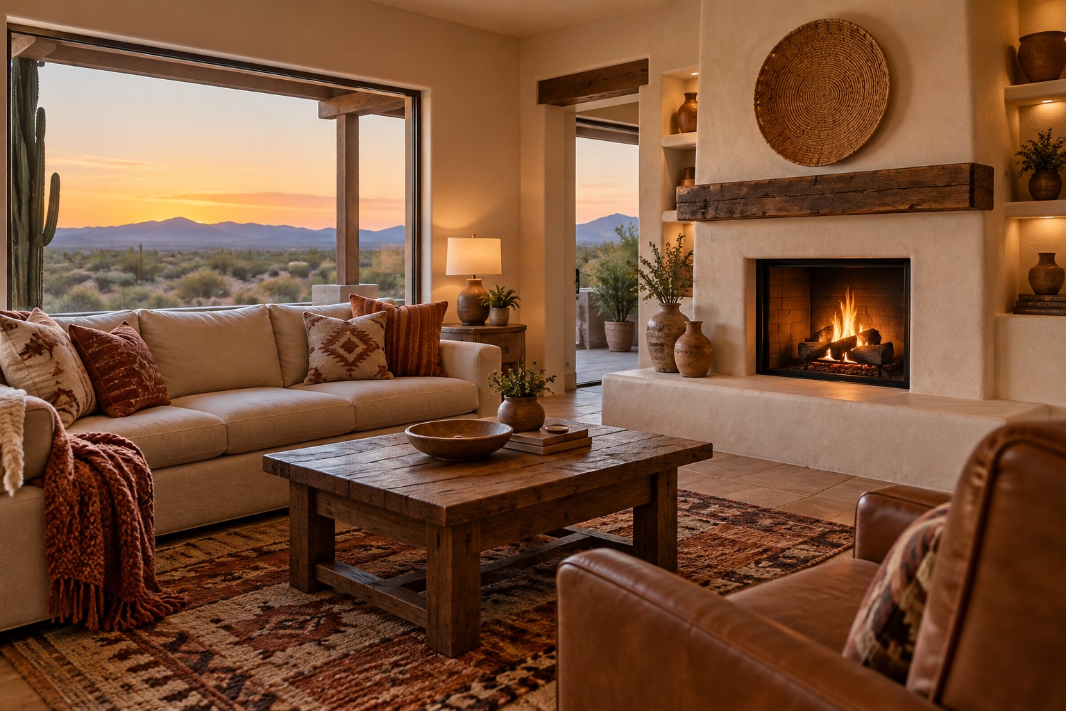 A cozy Phoenix-area living room, illustrative